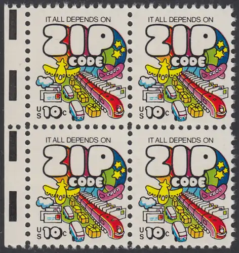 USA Michel 1129 / Scott 1511 postfrisch BLOCK RÄNDER links - Posttransport
