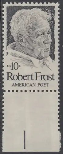 USA Michel 1133 / Scott 1526 postfrisch EINZELMARKE RAND unten - Robert Lee Frost (1874-1963), Lyriker 