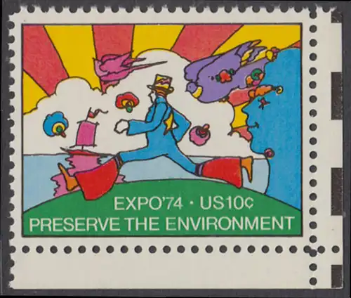 USA Michel 1134 / Scott 1527 postfrisch EINZELMARKE ECKRAND unten rechts - Sonderausstellung EXPO ’74, Spokane