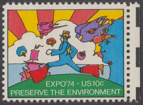 USA Michel 1134 / Scott 1527 postfrisch EINZELMARKE RAND rechts - Sonderausstellung EXPO ’74, Spokane