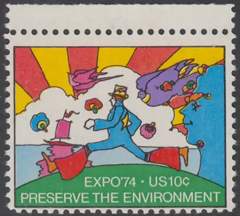 USA Michel 1134 / Scott 1527 postfrisch EINZELMARKE RAND oben (a1)- Sonderausstellung EXPO ’74, Spokane
