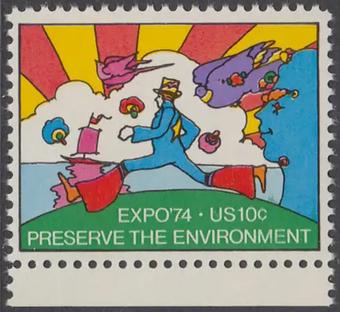 USA Michel 1134 / Scott 1527 postfrisch EINZELMARKE RAND unten - Sonderausstellung EXPO ’74, Spokane