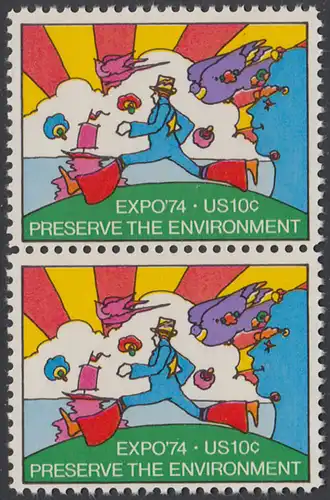 USA Michel 1134 / Scott 1527 postfrisch vert.PAAR - Sonderausstellung EXPO ’74, Spokane