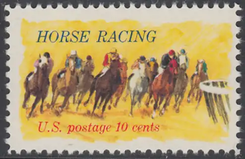 USA Michel 1135 / Scott 1528 postfrisch EINZELMARKE - Pferderennen „Kentucky Derby“; Derby-Reiter 
