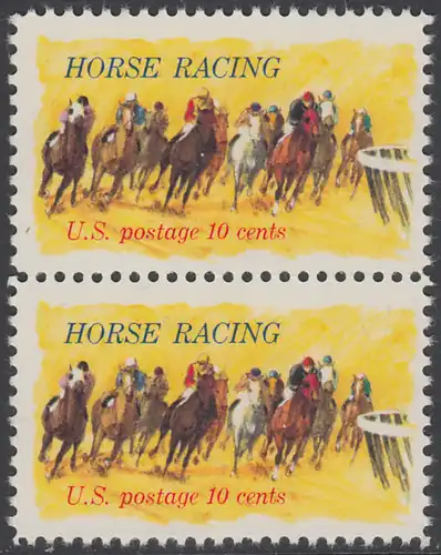 USA Michel 1135 / Scott 1528 postfrisch vert.PAAR - Pferderennen „Kentucky Derby“; Derby-Reiter 