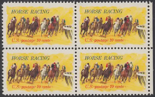 USA Michel 1135 / Scott 1528 postfrisch BLOCK RÄNDER rechts - Pferderennen „Kentucky Derby“; Derby-Reiter 