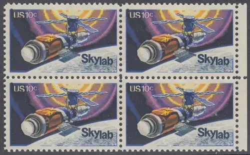 USA Michel 1136 / Scott 1529 postfrisch BLOCK RÄNDER rechts - Raumfahrtunternehmen Skylab