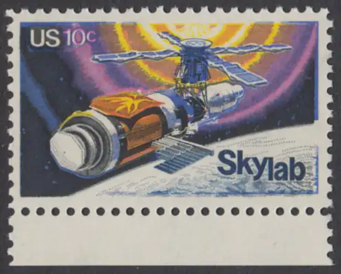 USA Michel 1136 / Scott 1529 postfrisch EINZELMARKE RAND unten - Raumfahrtunternehmen Skylab