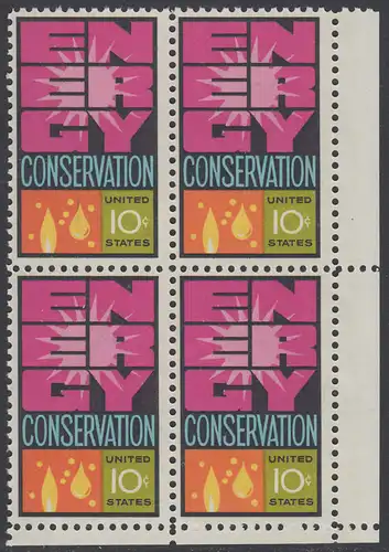 USA Michel 1156 / Scott 1547 postfrisch BLOCK ECKRAND unten rechts - Weltenergiekonferenz