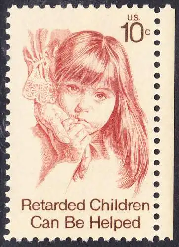 USA Michel 1159 / Scott 1549 postfrisch EINZELMARKE RAND rechts (a1) - Hilfe für behinderte Kinder