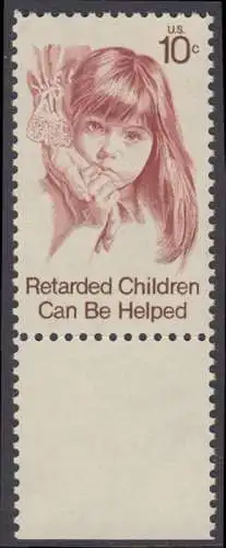 USA Michel 1159 / Scott 1549 postfrisch EINZELMARKE RAND unten (a1) - Hilfe für behinderte Kinder