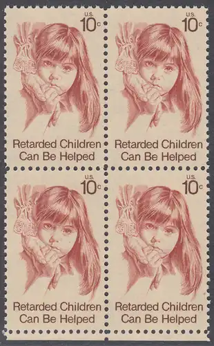 USA Michel 1159 / Scott 1549 postfrisch BLOCK RÄNDER unten - Hilfe für behinderte Kinder