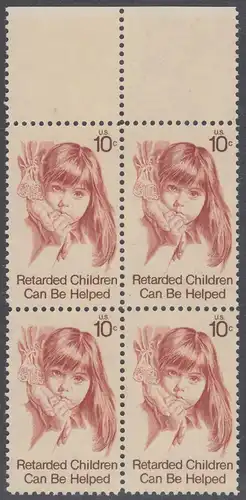 USA Michel 1159 / Scott 1549 postfrisch BLOCK RÄNDER oben - Hilfe für behinderte Kinder