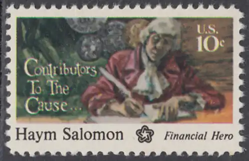 USA Michel 1168 / Scott 1561 postfrisch EINZELMARKE - 200 Jahre Unabhängigkeit der Vereinigten Staaten von Amerika (1976): Haym Salomon (1740-1795)