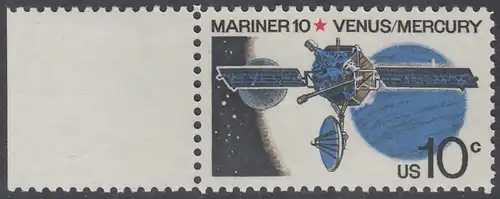 USA Michel 1170 / Scott 1557 postfrisch EINZELMARKE RAND links - Mariner-10-Programm zur Erforschung der Planeten Venus und Merkur