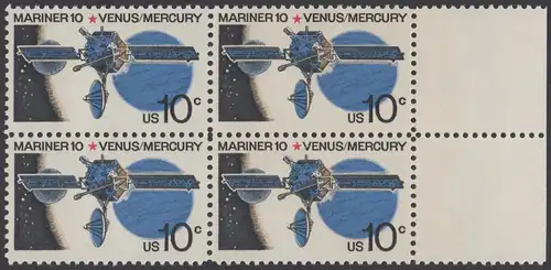 USA Michel 1170 / Scott 1557 postfrisch BLOCK RÄNDER rechts - Mariner-10-Programm zur Erforschung der Planeten Venus und Merkur