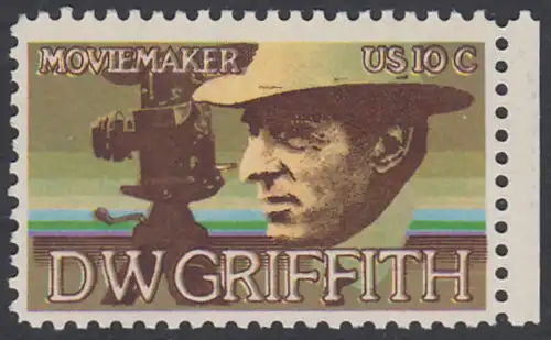 USA Michel 1173 / Scott 1555 postfrisch EINZELMRKE RAND rechts - Amerikanische Künstler: David Wark Griffith, Filmregissuer und -produzent