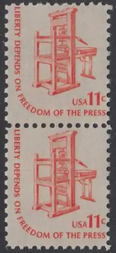 USA Michel 1192 / Scott 1593 postfrisch vert.PAAR - Americana-Ausgabe: Druckpresse