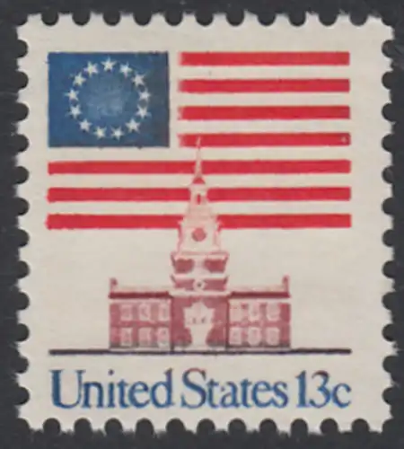 USA Michel 1194 / Scott 1622 postfrisch EINZELMARKE - Altes Sternenbanner und Unabhängigkeitshalle, Philadelphia