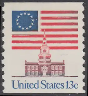 USA Michel 1194C / Scott 1625 postfrisch EINZELMARKE (coil) - Altes Sternenbanner und Unabhängigkeitshalle, Philadelphia