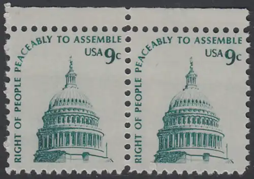 USA Michel 1195 / Scott 1591 postfrisch horiz.PAAR RÄNDER oben - Americana-Ausgabe: Kuppel des Kongressgebäudes in Washington, DC