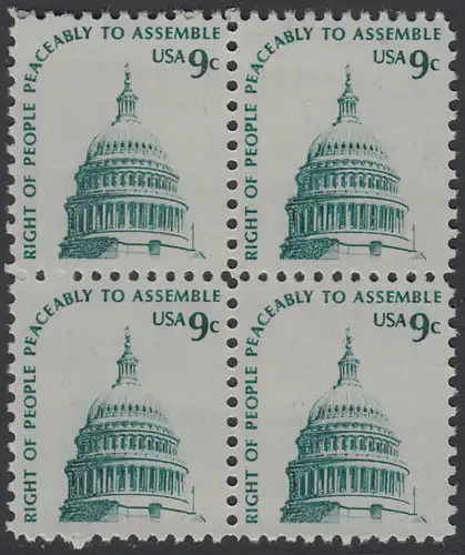 USA Michel 1195 / Scott 1591 postfrisch BLOCK - Americana-Ausgabe: Kuppel des Kongressgebäudes in Washington, DC