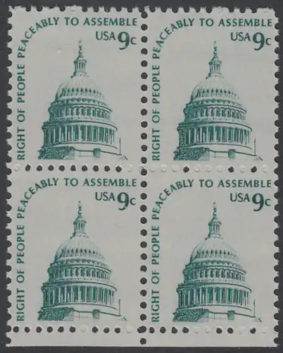 USA Michel 1195 / Scott 1591 postfrisch BLOCK RÄNDER unten - Americana-Ausgabe: Kuppel des Kongressgebäudes in Washington, DC