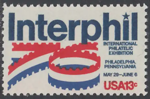 USA Michel 1202 / Scott 1632 postfrisch EINZELMARKE - Internationale Briefmarkenausstellung „Interphil“, Philadelphia