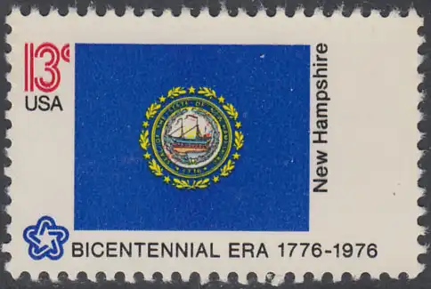 USA Michel 1211 / Scott 1641 postfrisch EINZELMARKE - Unabhängigkeit der Vereinigten Staaten von Amerika: Flaggen der 50 Staaten; New Hampshire