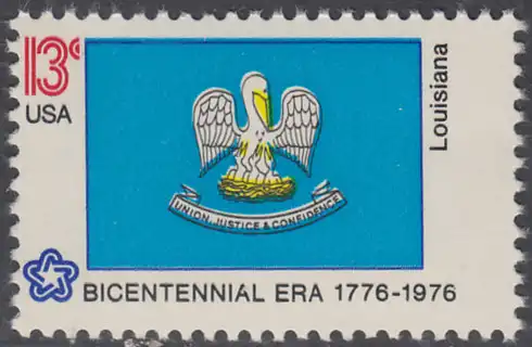 USA Michel 1220 / Scott 1650 postfrisch EINZELMARKE - Unabhängigkeit der Vereinigten Staaten von Amerika: Flaggen der 50 Staaten; Louisiana