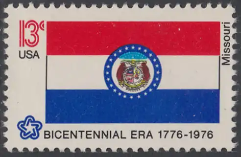 USA Michel 1226 / Scott 1656 postfrisch EINZELMARKE - Unabhängigkeit der Vereinigten Staaten von Amerika: Flaggen der 50 Staaten; Missouri