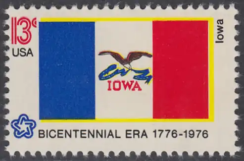 USA Michel 1231 / Scott 1661 postfrisch EINZELMARKE - Unabhängigkeit der Vereinigten Staaten von Amerika: Flaggen der 50 Staaten; Iowa