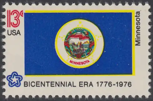 USA Michel 1234 / Scott 1664 postfrisch EINZELMARKE - Unabhängigkeit der Vereinigten Staaten von Amerika: Flaggen der 50 Staaten; Minnesota