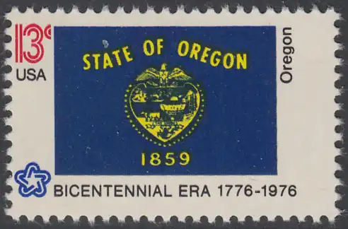 USA Michel 1235 / Scott 1665 postfrisch EINZELMARKE - Unabhängigkeit der Vereinigten Staaten von Amerika: Flaggen der 50 Staaten; Oregon