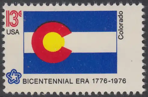USA Michel 1240 / Scott 1670 postfrisch EINZELMARKE - Unabhängigkeit der Vereinigten Staaten von Amerika: Flaggen der 50 Staaten; Colorado
