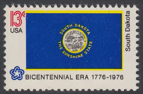 USA Michel 1242 / Scott 1672 postfrisch EINZELMARKE - Unabhängigkeit der Vereinigten Staaten von Amerika: Flaggen der 50 Staaten; South Dakota
