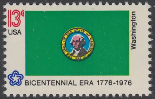 USA Michel 1244 / Scott 1674 postfrisch EINZELMARKE - Unabhängigkeit der Vereinigten Staaten von Amerika: Flaggen der 50 Staaten; Washington