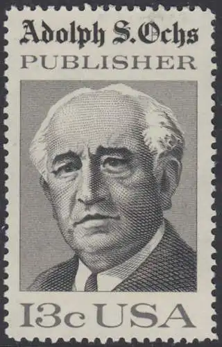 USA Michel 1287 / Scott 1700 postfrisch EINZELMARKE (a1) - 125 Jahre Zeitung „New York Times“; Adolph S. Ochs, Journalist und Verleger
