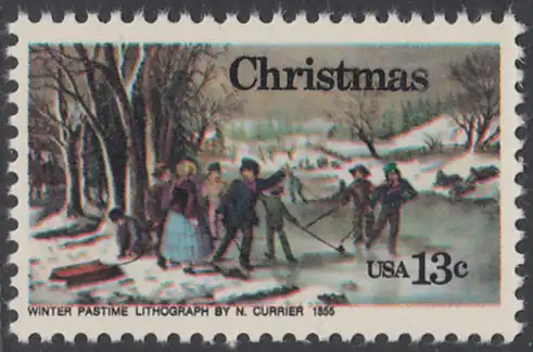 USA Michel 1288 / Scott 1702 postfrisch EINZELMARKE - Weihnachten; Winterfreuden 