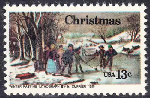 USA Michel 1288 / Scott 1702 postfrisch EINZELMARKE (a1) - Weihnachten; Winterfreuden 