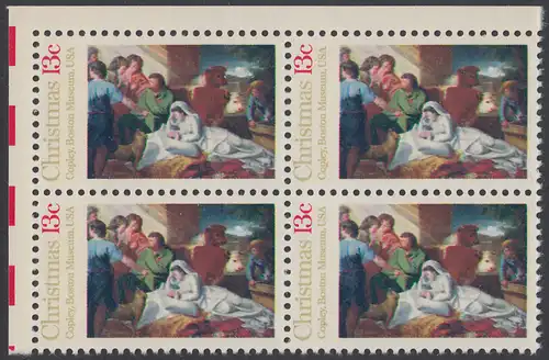 USA Michel 1289 / Scott 1701 postfrisch BLOCK ECKRAND oben links - Weihnachten; Geburt Christi 