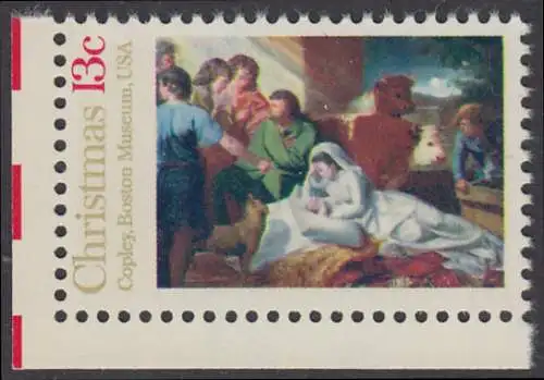 USA Michel 1289 / Scott 1701 postfrisch EINZELMARKE ECKRAND unten links (a1)  - Weihnachten; Geburt Christi 