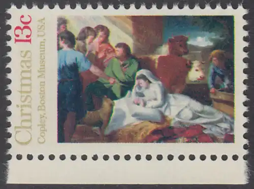 USA Michel 1289 / Scott 1701 postfrisch EINZELMARKE RAND unten - Weihnachten; Geburt Christi 