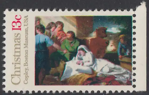 USA Michel 1289 / Scott 1701 postfrisch EINZELMARKE RAND rechts - Weihnachten; Geburt Christi 