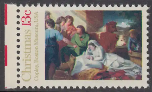 USA Michel 1289 / Scott 1701 postfrisch EINZELMARKE RAND links - Weihnachten; Geburt Christi 