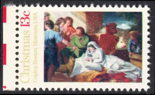 USA Michel 1289 / Scott 1701 postfrisch EINZELMARKE RAND links (a1) - Weihnachten; Geburt Christi 