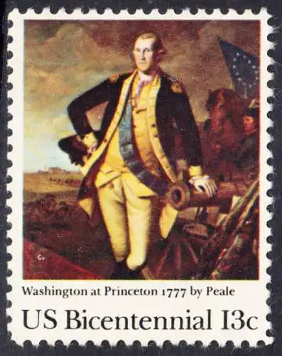 USA Michel 1291 / Scott 1704 postfrisch EINZELMARKE (a1) - Unabhängigkeit der Vereinigten Staaten von Amerika (1976): Schlacht von Princeton, General George Washington