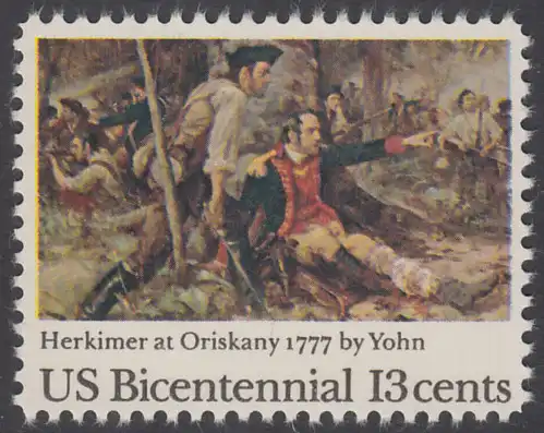 USA Michel 1310 / Scott 1722 postfrisch EINZELMARKE - Unabhängigkeit der Vereinigten Staaten von Amerika (1976): 200. Jahrestag der Schlacht von Oriskany