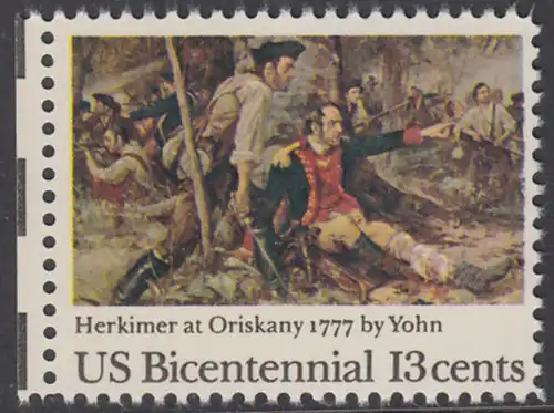 USA Michel 1310 / Scott 1722 postfrisch EINZELMARKE RAND links - Unabhängigkeit der Vereinigten Staaten von Amerika (1976): 200. Jahrestag der Schlacht von Oriskany