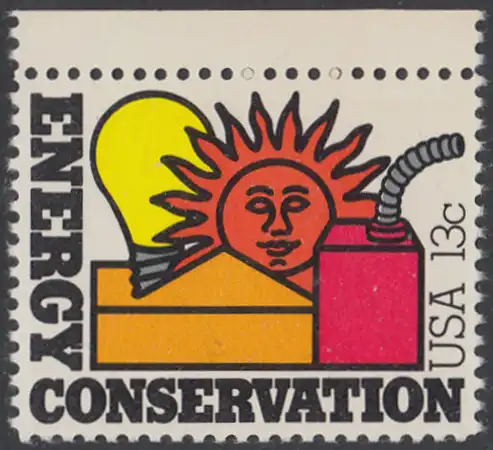 USA Michel 1315 / Scott 1723 postfrisch EINZELMARKE RAND oben - Energieprogramm: „Energy Conservation“